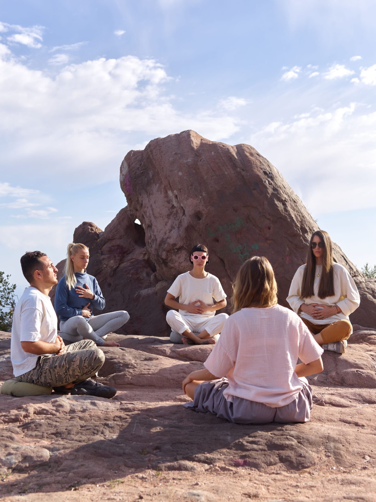 Group meditation retreat session, Nepal